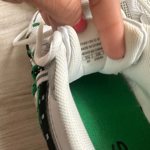 Mango Combined designed sneakers. Size 6 1/2. White, Green and Black. - Picture 10 of 14